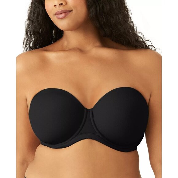 Wacoal Red Carpet Full Figure Underwire Strapless Bra Full Coverage Black 40DD - Picture 1 of 7